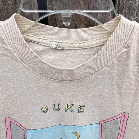 80s Genesis Duke T-shirt Single Stitch Tan M Band Tee Shirt Flawed Koechlin VTG - Picture 2 of 15
